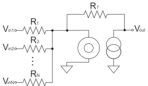 オペアンプ 加算回路 ヌラーモデル