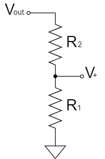 オペアンプ ヒステリシス付き比較回路 ヒステリシス付きコンパレータ 反転 分圧回路