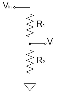 オペアンプ ヒステリシス付き比較回路 ヒステリシス付きコンパレータ 非反転 分圧回路 重ねの理